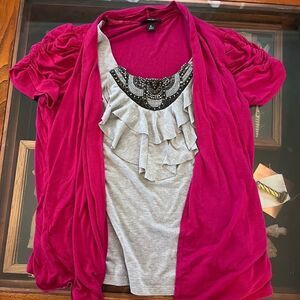 AGB Pink & Gray Top Tank with Jacket Look XL
